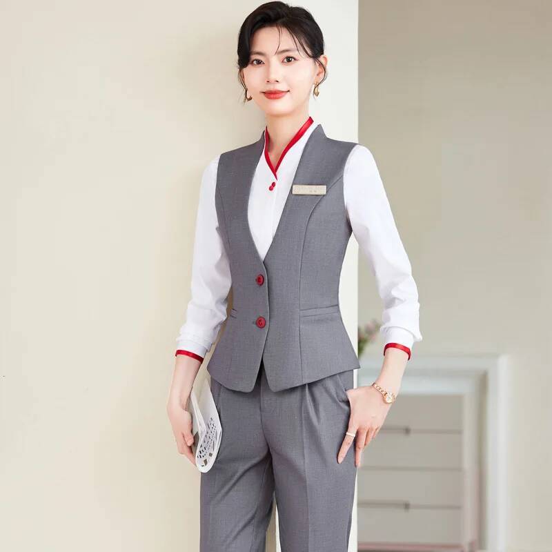 Women Formal Wear With Blazer - プラスサイズ 5XL フォーマルパンツスーツ エレガントスタイル レディース ビジネスワークウェア