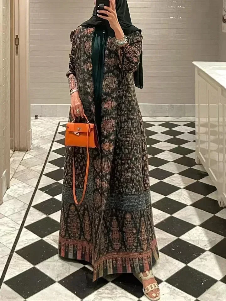 Trench Coat Formal - 三宅プリーツプリント折りたたみ襟長袖トレンチコート女性のための 2024 新しい冬オリジナルデザイナーファッションカーディガンドレス