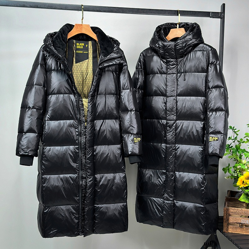 Trench Coat Formal - 冬黒フード付きダウンジャケット女性のミッドレングスホワイトダックダウンコート暖かい厚い防風トレンチコート長袖スノージャケット