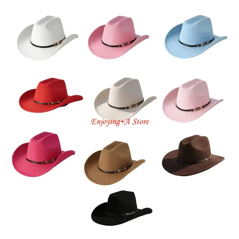 Women Formal Wear Western - PXPB ロールブリム カウボーイ キャップ 女性 男性用