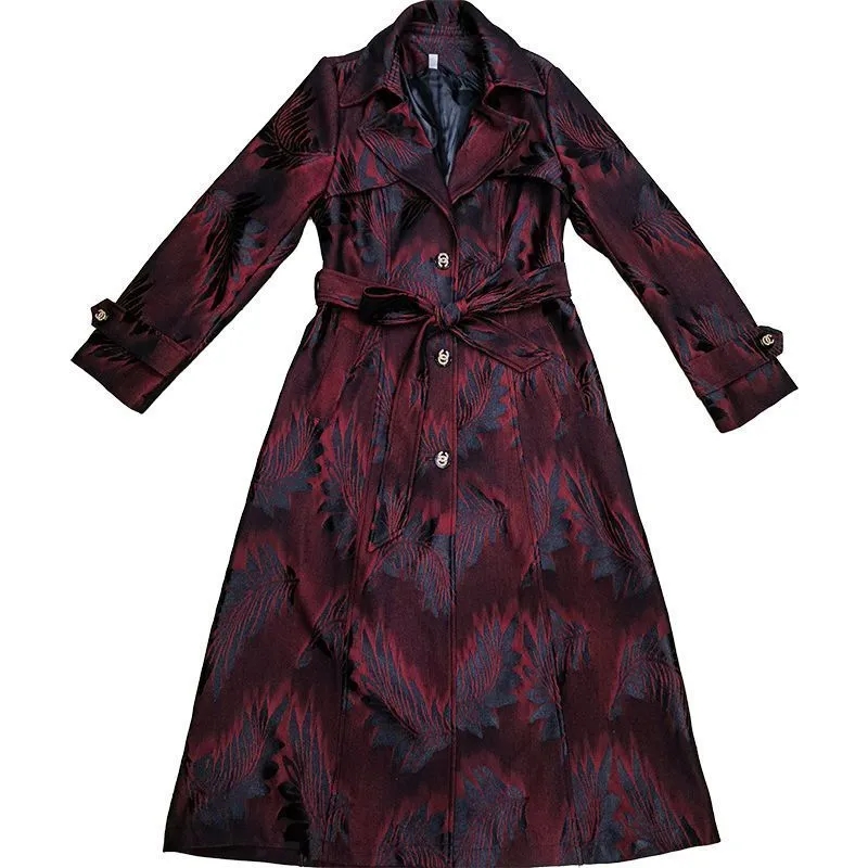 重工業ウィローリーフプリントウィンドブレーカー レディースオ - Trench Coat Formal のレビューと価格
