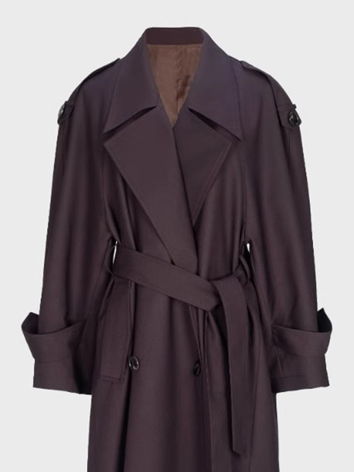 Lautaro 春秋特大カーキエクストラロングダークパープル - Trench Coat Formal のレビューと価格