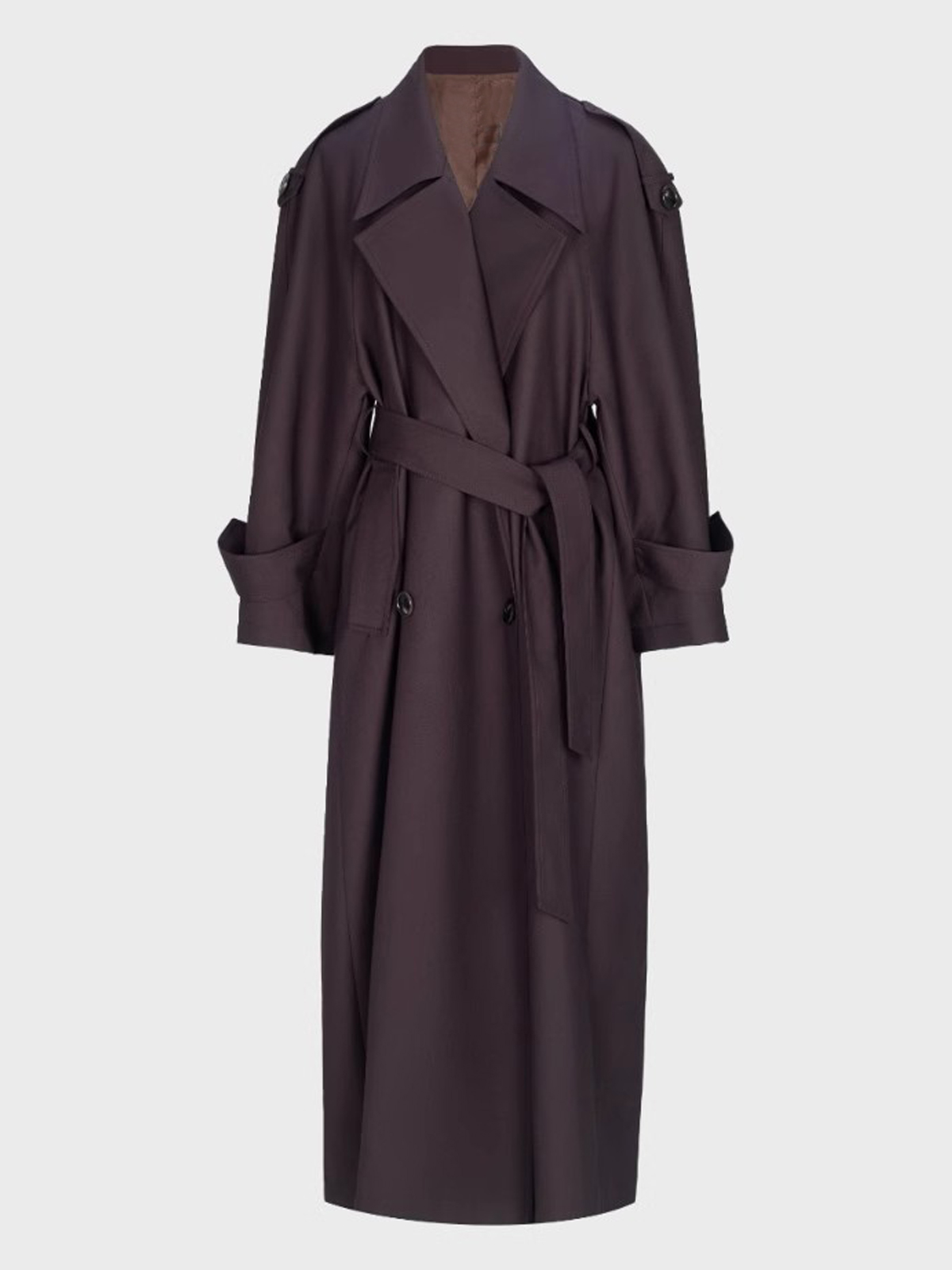Lautaro 春秋特大カーキエクストラロングダークパープル - Trench Coat Formal のレビューと価格