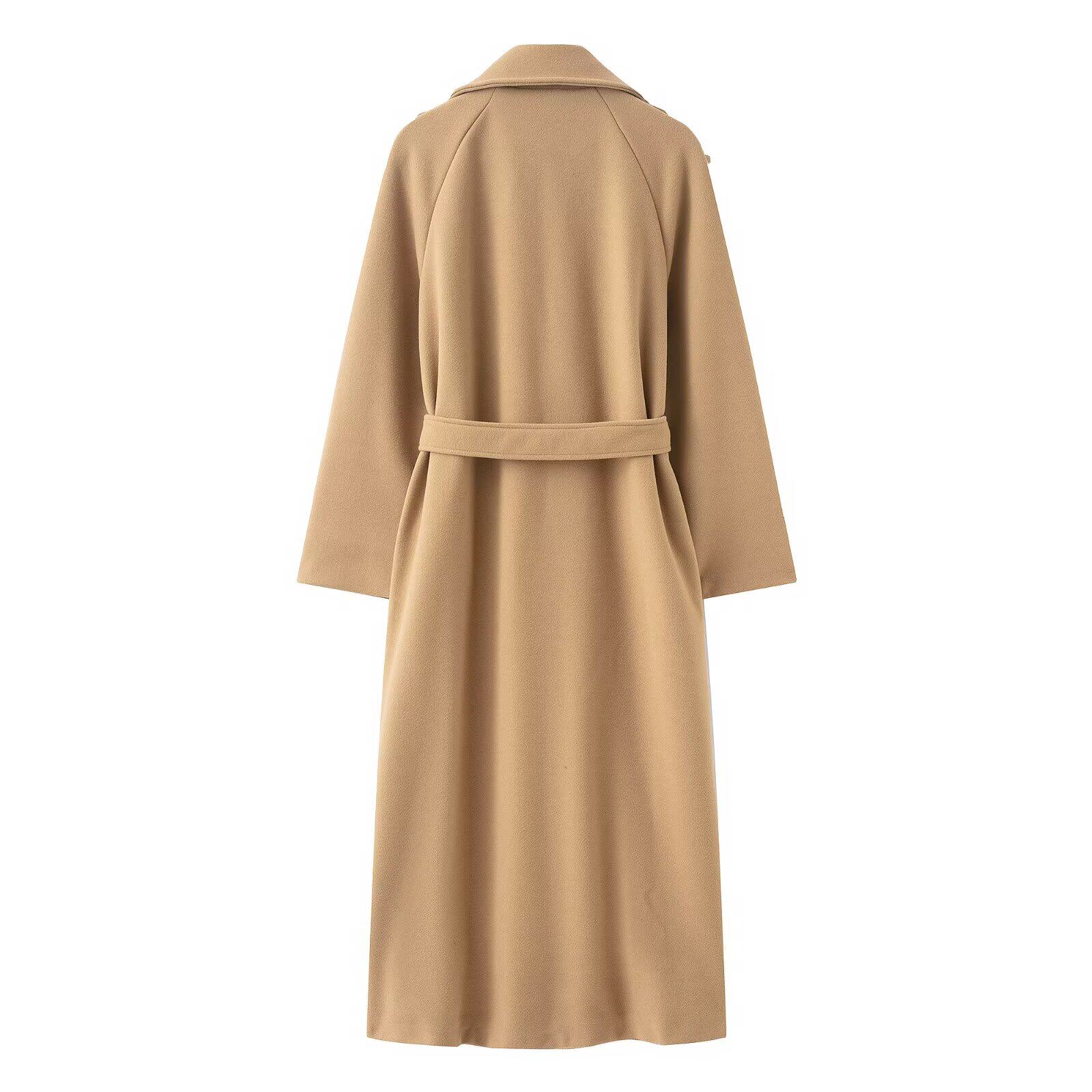 女性ファッション黒トレンチコートダブルブレスト長袖ラペルブレ - Trench Coat Formal のレビューと価格