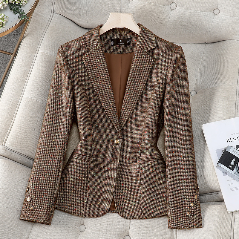 オフィスレディースブレザー女性ジャケット長袖シングルボタン女 - Women Formal Wear With Blazer のレビューと価格