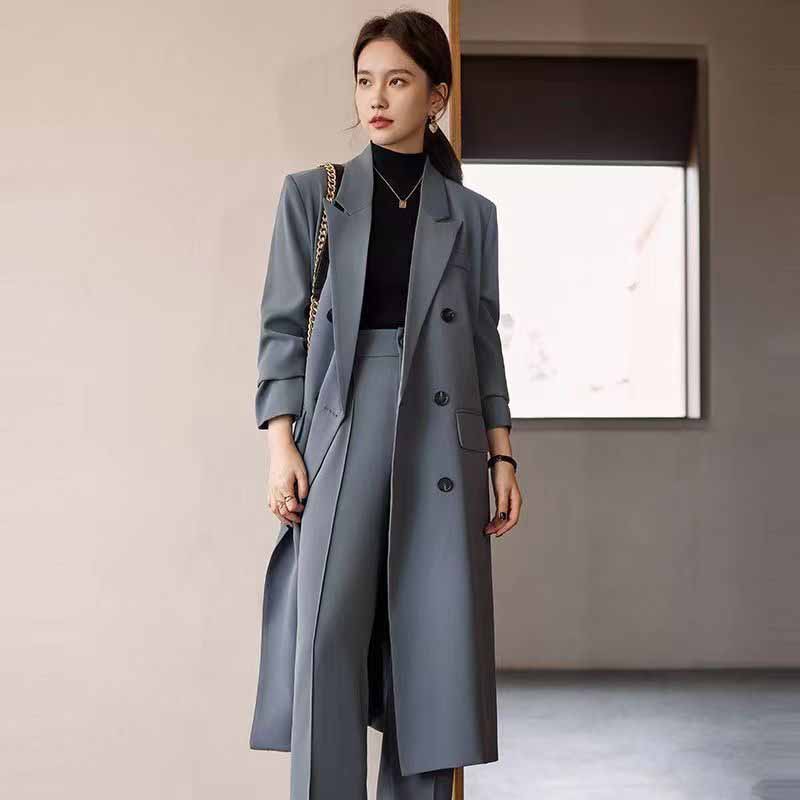 FANAN エレガントなロングトレンチコート女性韓国ダブルブ - Trench Coat Formal のレビューと価格