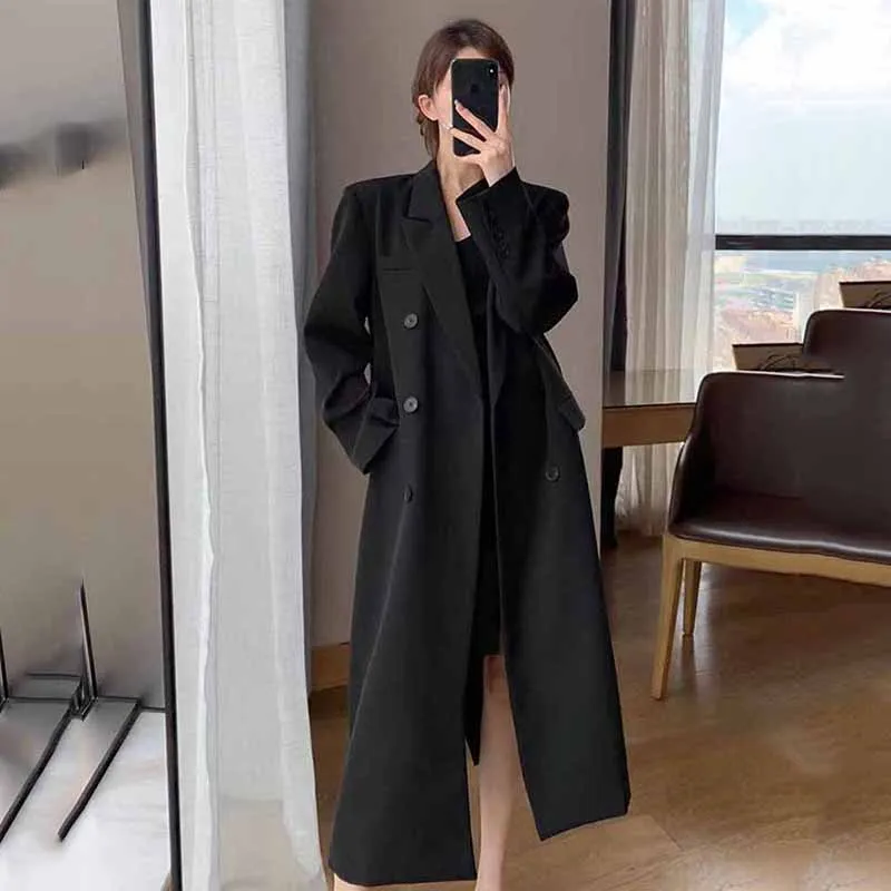 FANAN エレガントなロングトレンチコート女性韓国ダブルブ - Trench Coat Formal のレビューと価格
