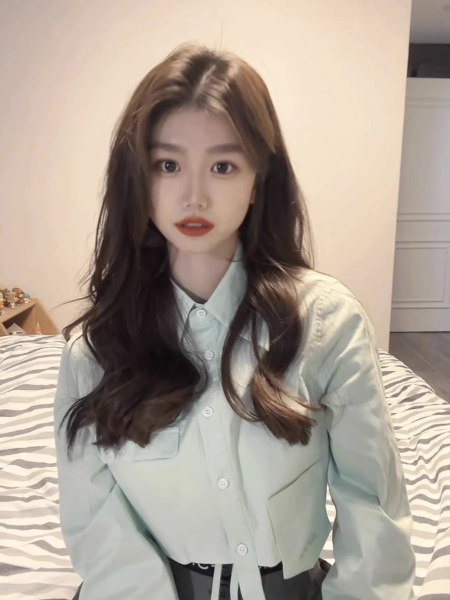 長袖シャツレディースストライプフリルボタンダウントップス甘い - Women'S Formal Evening Wear Tops のレビューと価格