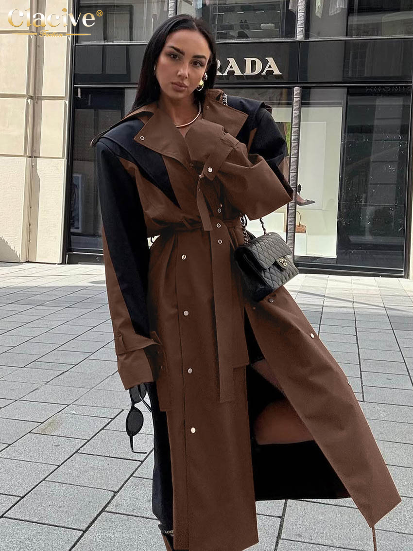 Clacive ファッションルーズブラウンコットン女性コート - Trench Coat Formal のレビューと価格