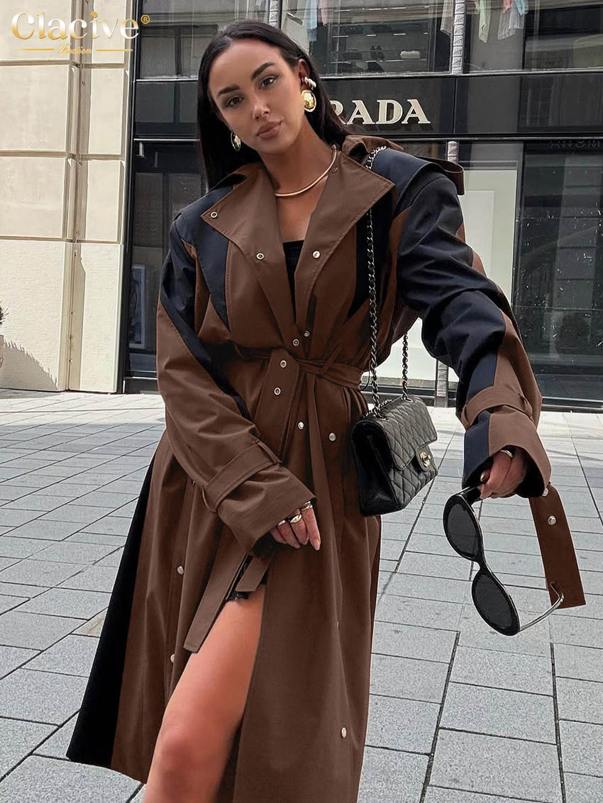 Clacive ファッションルーズブラウンコットン女性コート - Trench Coat Formal のレビューと価格