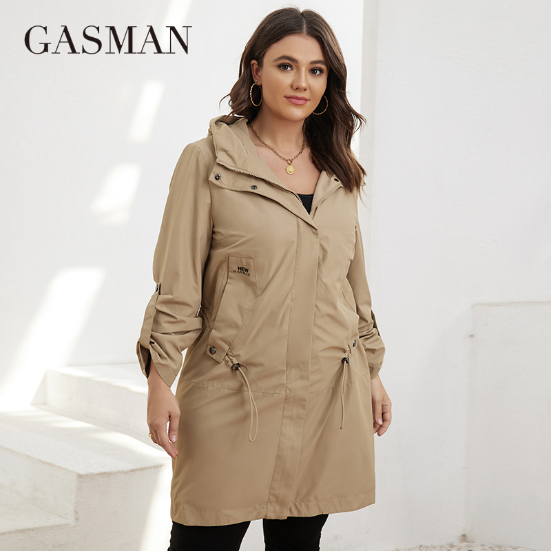 レディースジッパージャケット,ラージサイズ,ミドル丈,フード - Trench Coat Formal のレビューと価格
