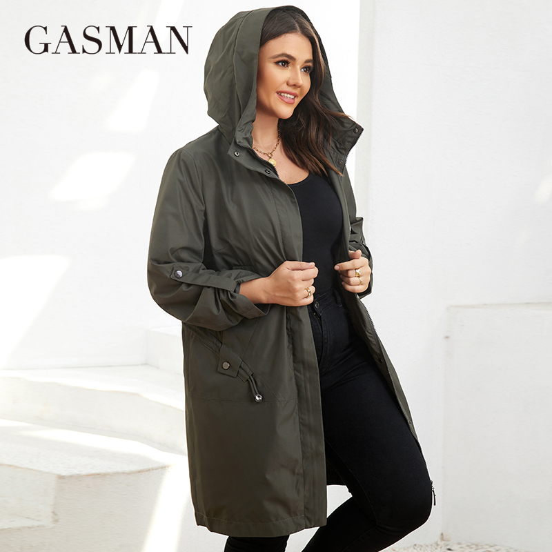 レディースジッパージャケット,ラージサイズ,ミドル丈,フード - Trench Coat Formal のレビューと価格