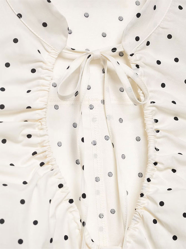 HH ヴィンテージ レトロ レディース ホワイトシャツ 水玉 - Women'S Formal Evening Wear Tops のレビューと価格