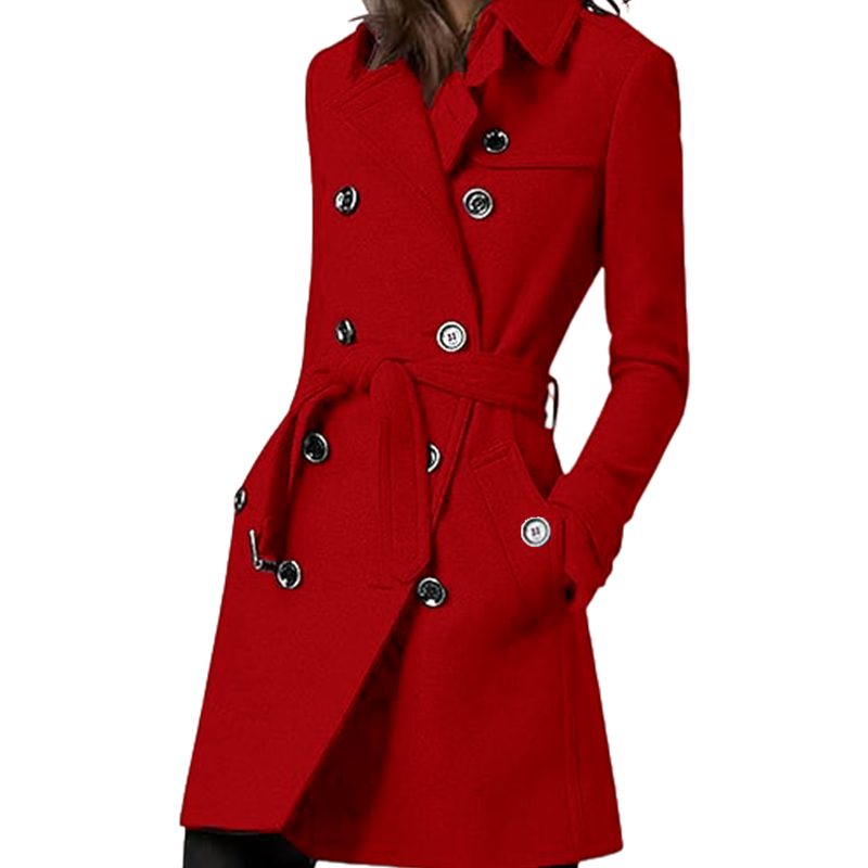 女性用ウールブレンドトレンチコート,ダブルブレスト,裏地付き - Trench Coat Formal のレビューと価格