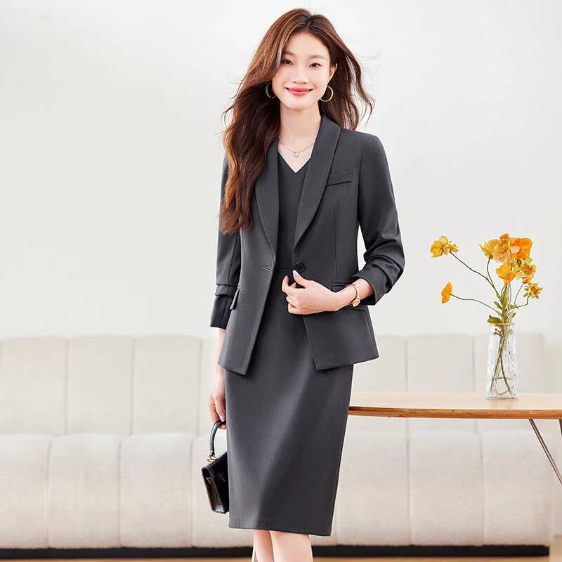 高品質生地のレディースビジネススーツ、ドレスとジャケットコー - Women Formal Wear With Blazer のレビューと価格