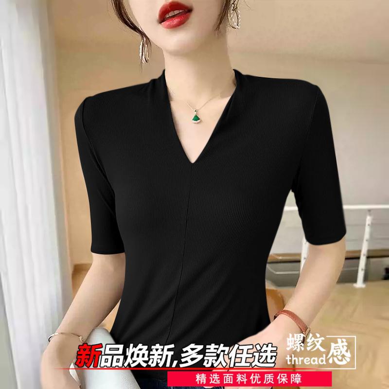 レディース年齢を若く見せるTシャツ、気質をクールに演出するV - Women'S Formal Evening Wear Tops のレビューと価格