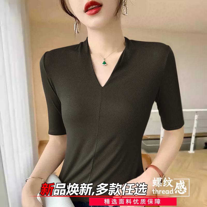 レディース年齢を若く見せるTシャツ、気質をクールに演出するV - Women'S Formal Evening Wear Tops のレビューと価格