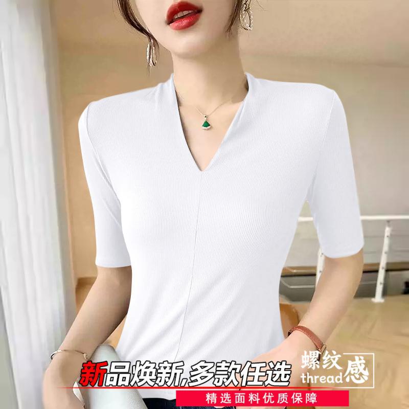 レディース年齢を若く見せるTシャツ、気質をクールに演出するV - Women'S Formal Evening Wear Tops のレビューと価格