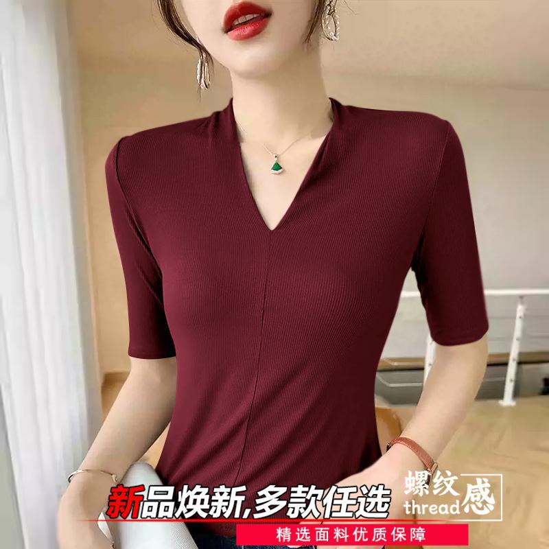 レディース年齢を若く見せるTシャツ、気質をクールに演出するV - Women'S Formal Evening Wear Tops のレビューと価格
