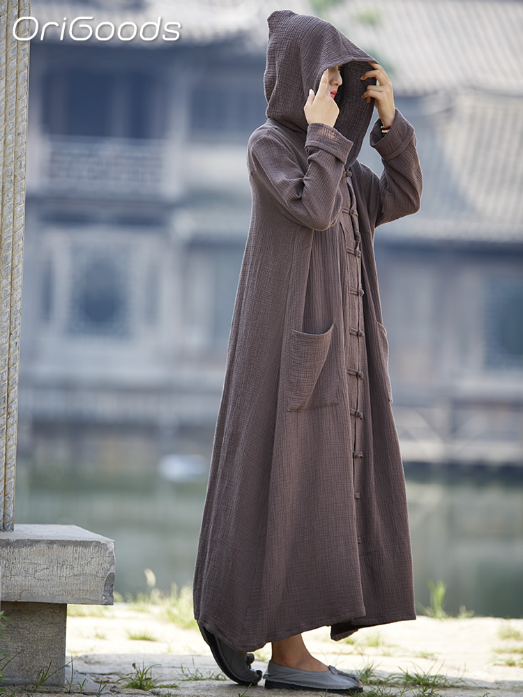 OriGoods 女性フード付きロングコート綿春夏オーバーコ - Trench Coat Formal のレビューと価格