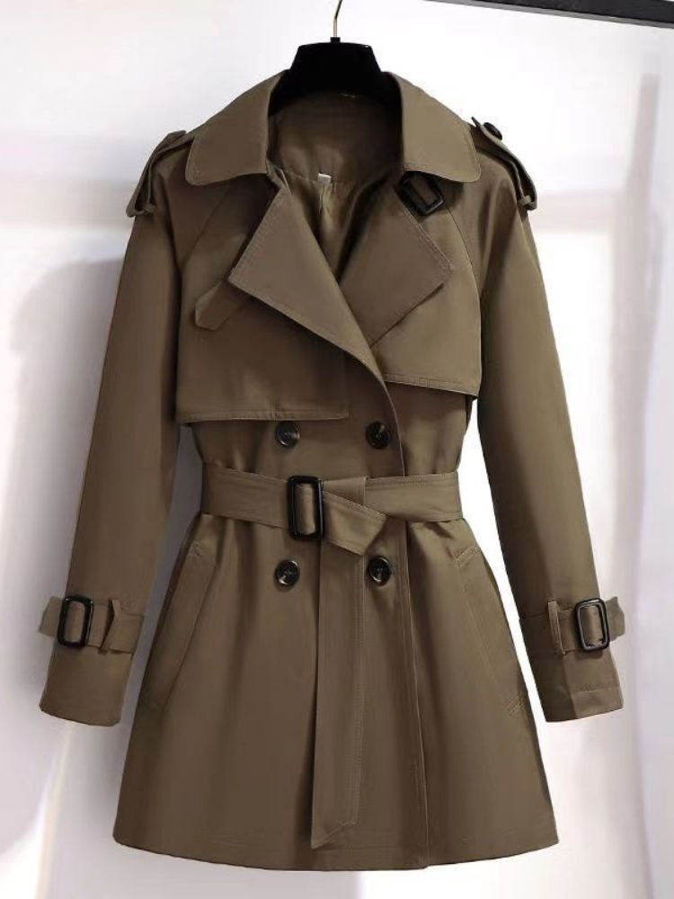 女性の秋のトレンチコート,新しい韓国のダブルブレスト,ミッド - Trench Coat Formal のレビューと価格