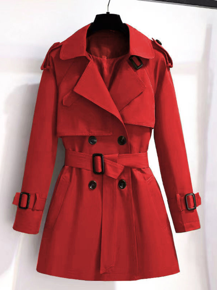 女性の秋のトレンチコート,新しい韓国のダブルブレスト,ミッド - Trench Coat Formal のレビューと価格