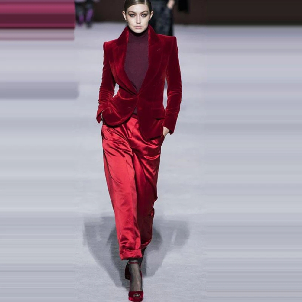 女性のためのエレガントな結婚式の衣装,赤ワインのためのベルベ - Women Formal Wear With Blazer のレビューと価格