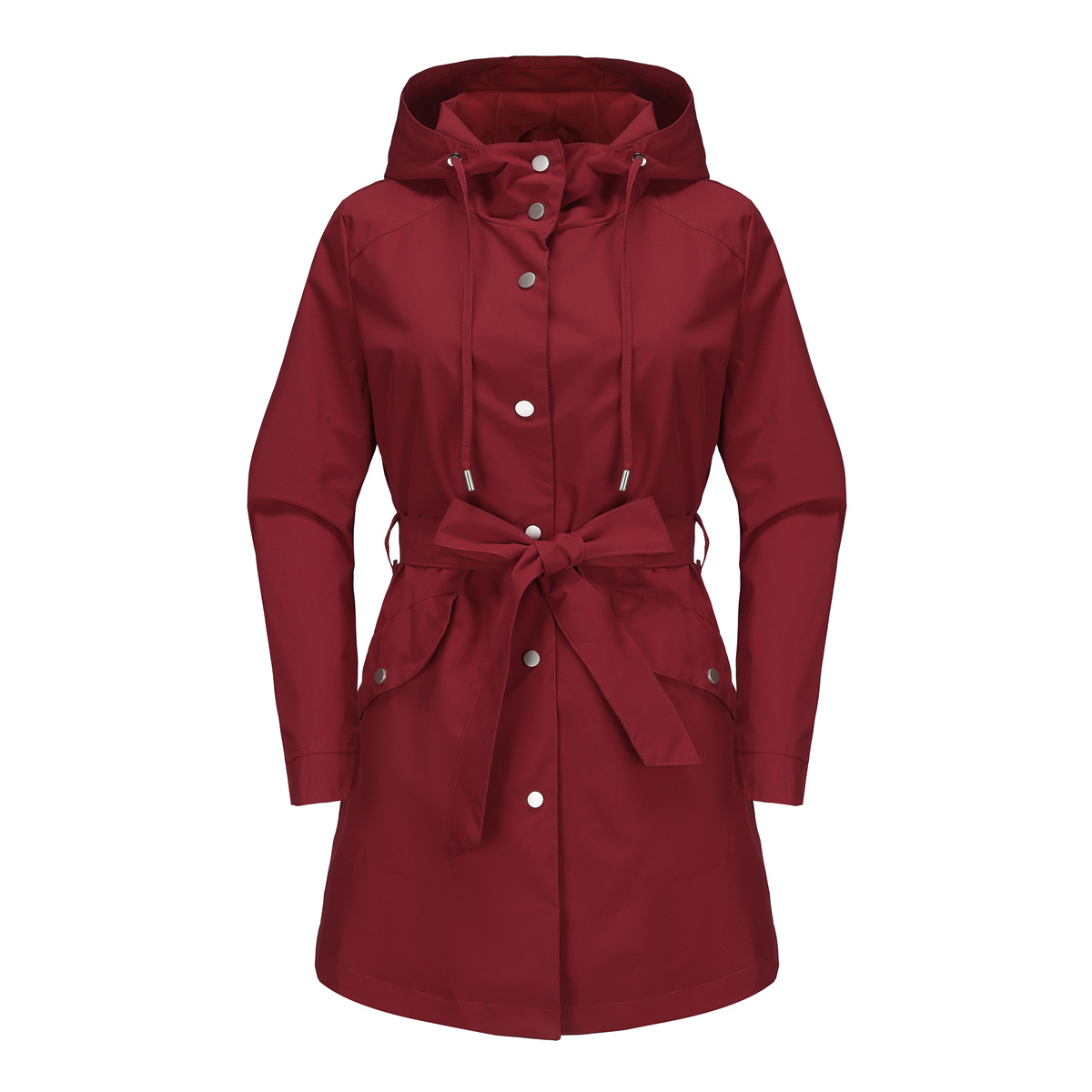 女性用ベルト付きフード付き撥水ジャケット,上質なトレンチコー - Trench Coat Formal のレビューと価格