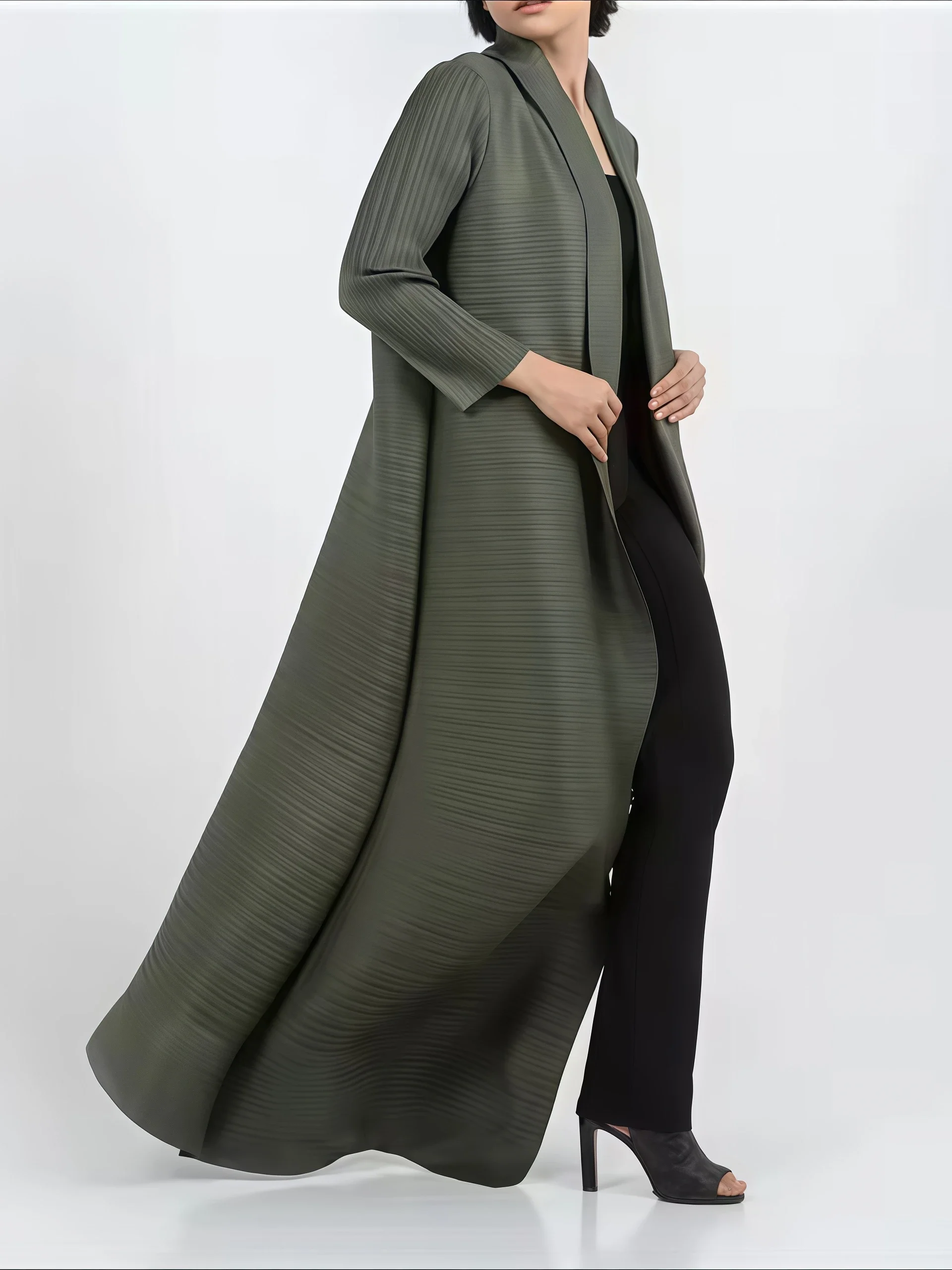 Yudx-レディースmiyakeプリーツプリント折りたたみ式 - Trench Coat Formal のレビューと価格