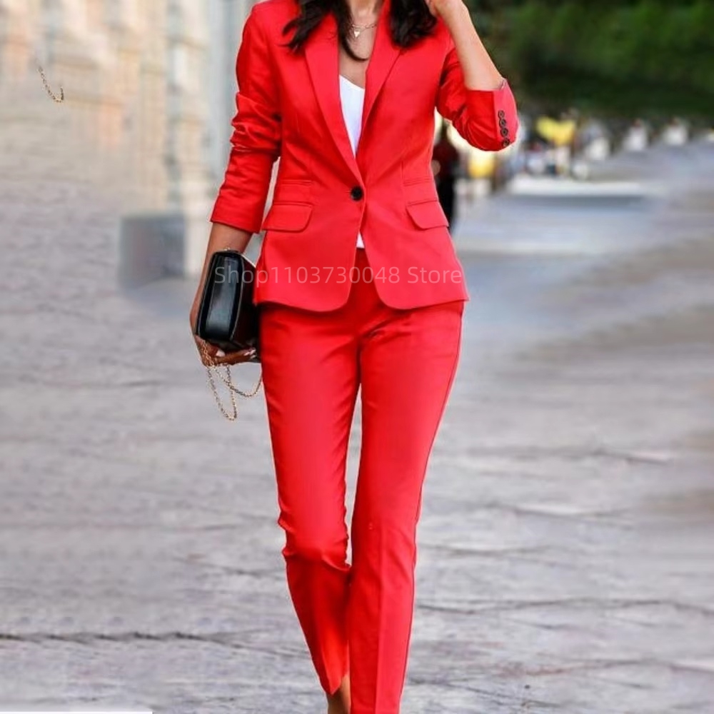 ファッションオフィスレディースブレザーとパンツスーツフォーマ - Women Formal Wear With Blazer のレビューと価格