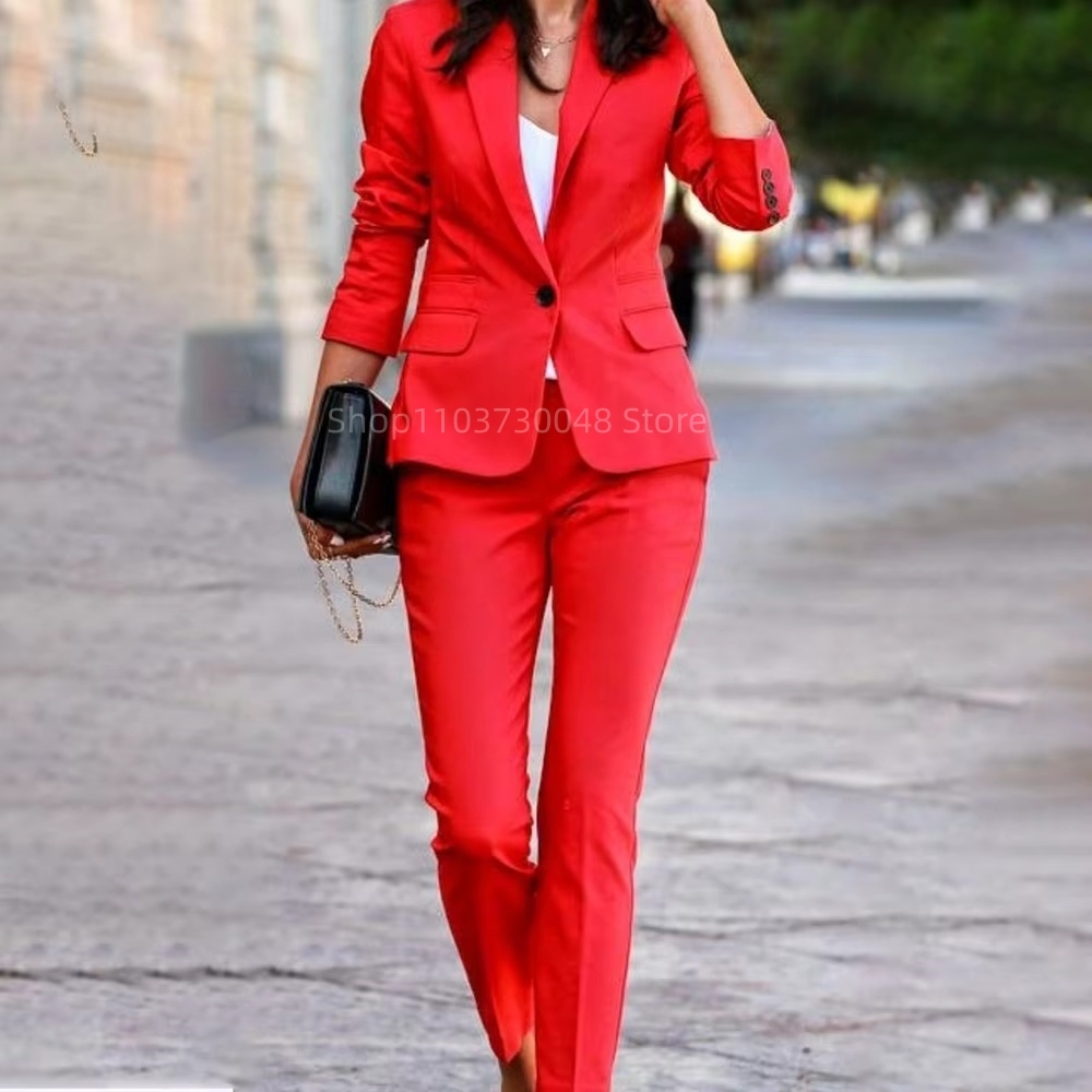 ファッションオフィスレディースブレザーとパンツスーツフォーマ - Women Formal Wear With Blazer のレビューと価格