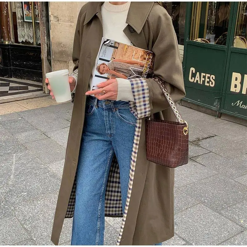 秋冬の女性向けおしゃれなロングボタンアップトレンチコート エ - Trench Coat Formal のレビューと価格